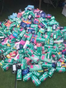 1380 packs of sanitary towels