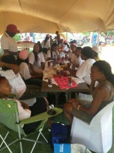 Supporters relaxing and engaging